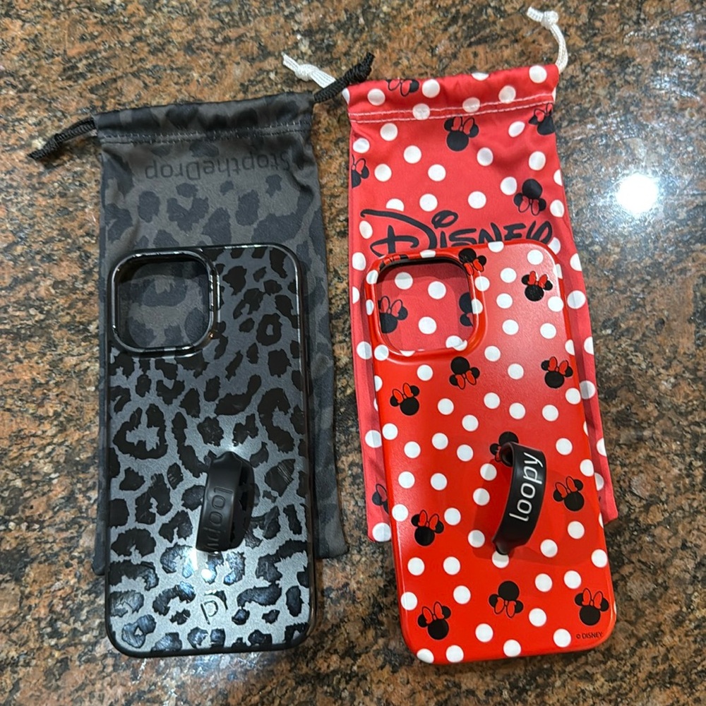 Loopy Original - iPhone 13 Pro Max Red Polka Dot Minnies / Lefty & Black Leopard